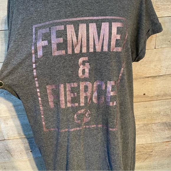 🛍️3/$30 Barbie Femme & fierce women’s grey t-shirt dress nightgown size medium - Picture 5 of 9